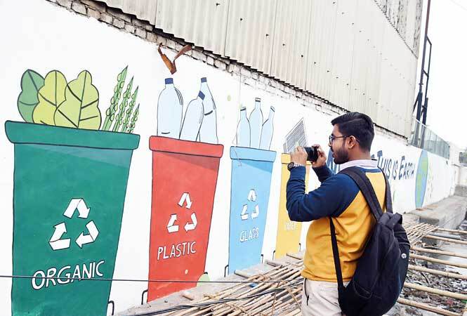 The mural will greet passersby in Sector 6 Industrial Area AKG_6736