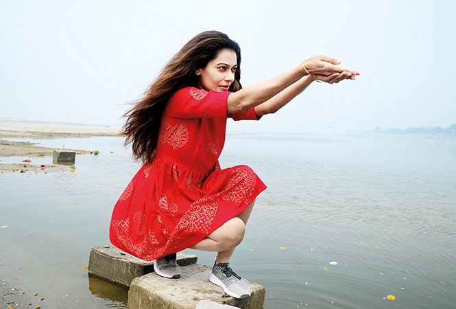 Payal Rohatgi praying at Kumbh Mela in Prayagraj (BCCL/ Pankaj Singh) Payal Rohatgi praying at Kumbh Mela in Prayagraj (BCCL/ Pankaj Singh)