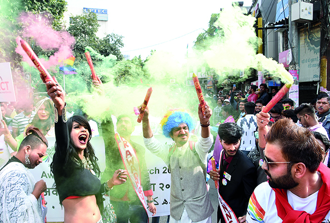 The parade kick-started with the members bursting colour crackers (BCCL/ Farhan Ahmad Siddiqui)
