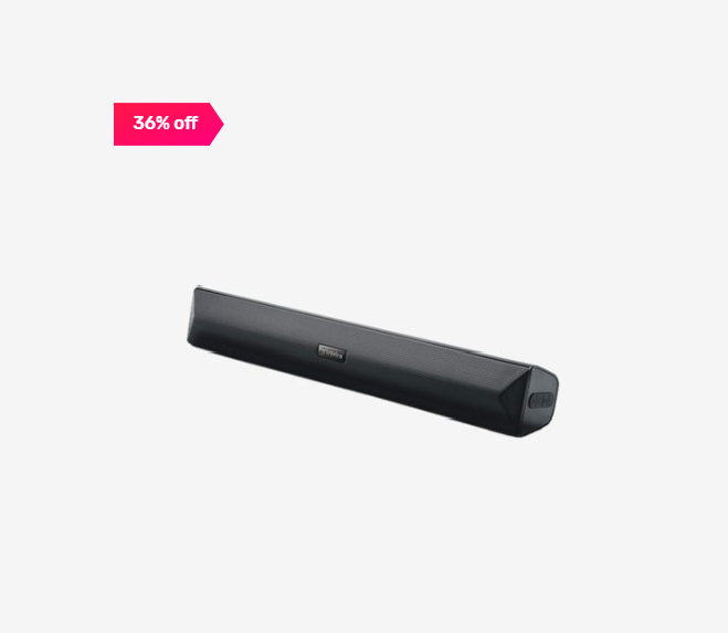 36% off on Portronics POR-891 Pure Sound Pro III 10 W Bluetooth Sound Bar (Black)