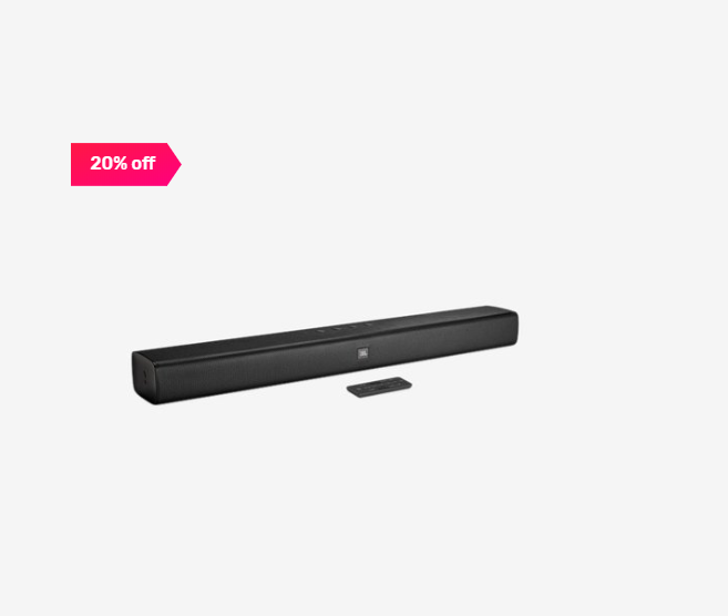 20% off on JBL Bar Studio 2.0 Channel Bluetooth Sound Bar (Black)