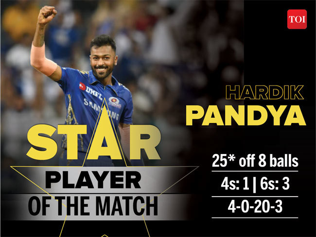 Mi Vs Csk Ipl 2019 Hardik Pandya Helps Mumbai Indians Hand