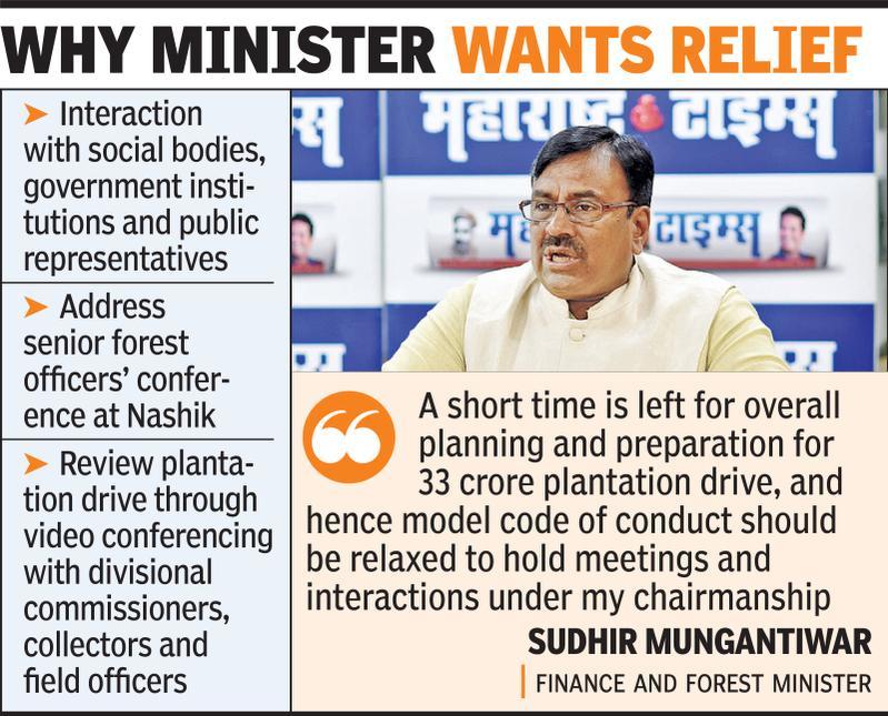 Mungantiwar wants code of conduct relaxed for 33 crore plantation drive