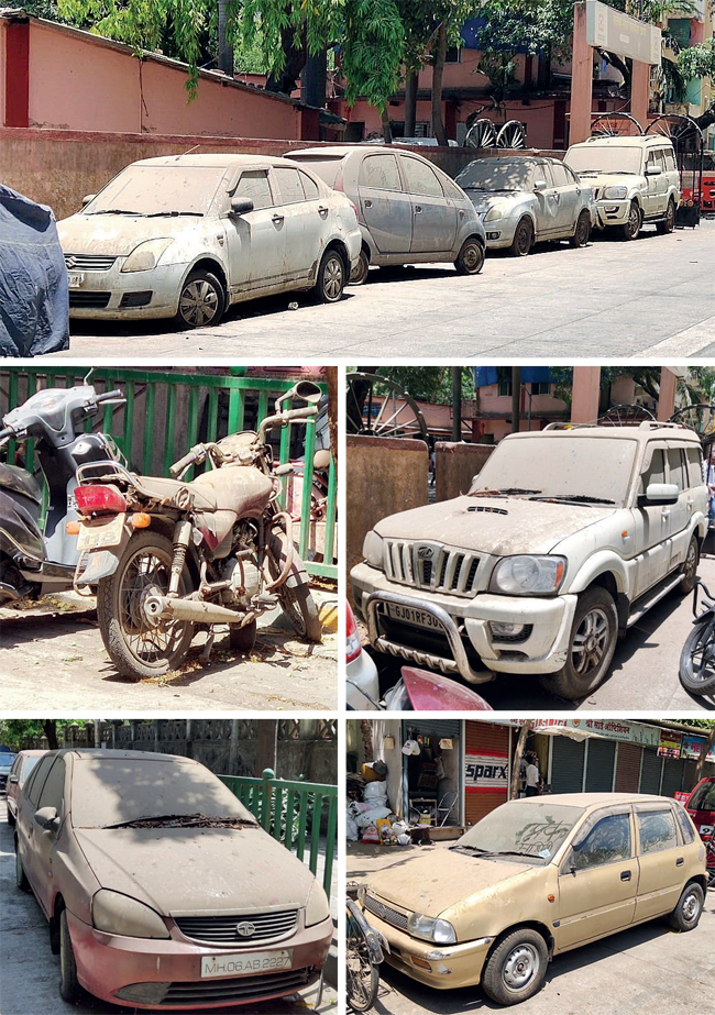 Some of the cars in Thane that have been gathering dust for years (Photo by Prashant Narvekar)