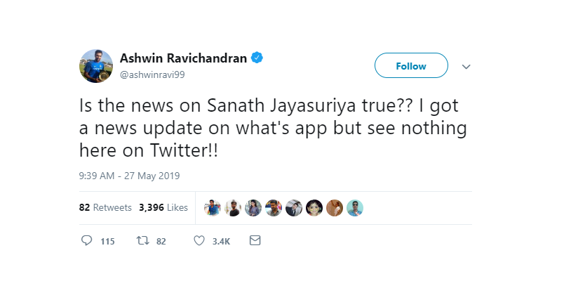 Image result for sanath-jayasuriya-death-fake-news