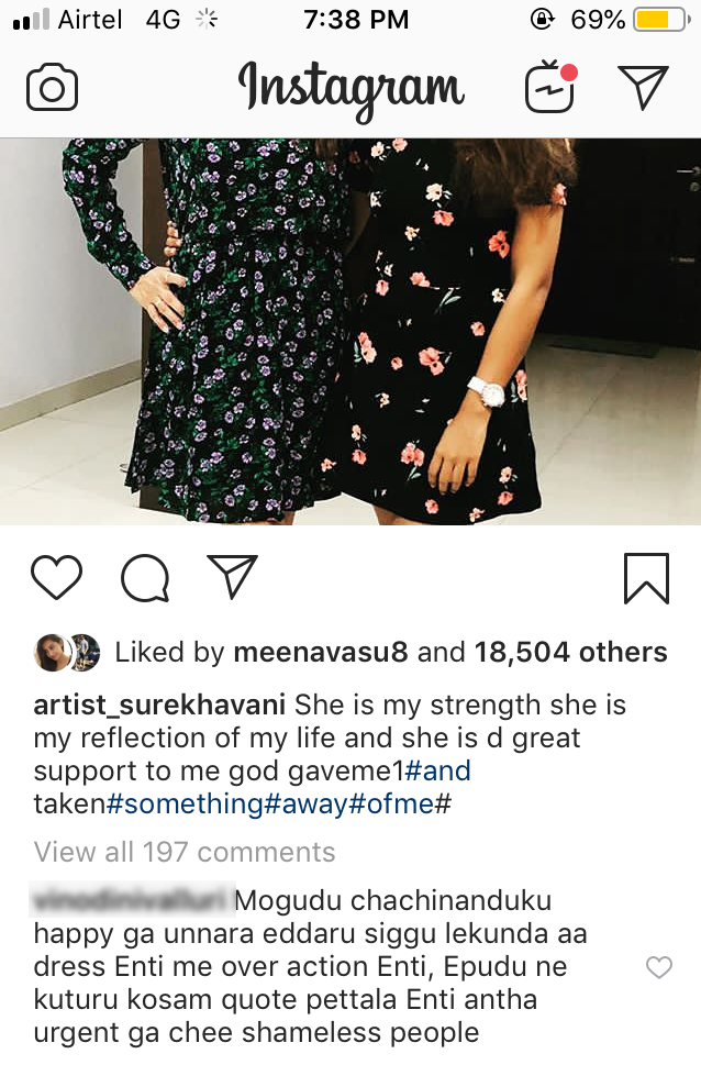 Fan comment on Surekhavani post