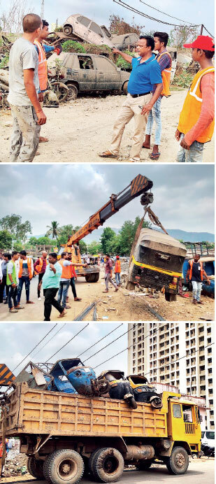 clean-up operation in progress clean-up operation in progress