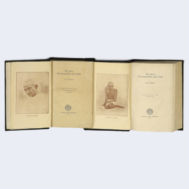 Lot 14 - THE STORY OF MY EXPERIMENTS WITH TRUTH - VOL 1 &amp; 2 (inner pages) M K GANDHI ESTIMATE - INR 2