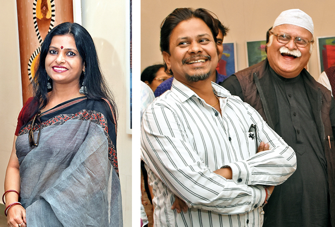(L) Pratima Singh (R) Sanjeev Gautam and Jafar Mir Abdullah (BCCL/ Farhan Ahmad Siddiqui)