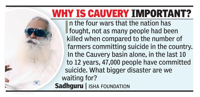 Cauvery drying up fast is the real problem, not pollution, says Sadhguru