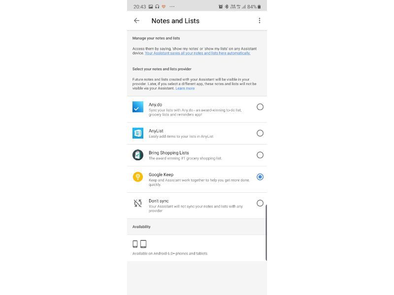 google keep for samsung watch