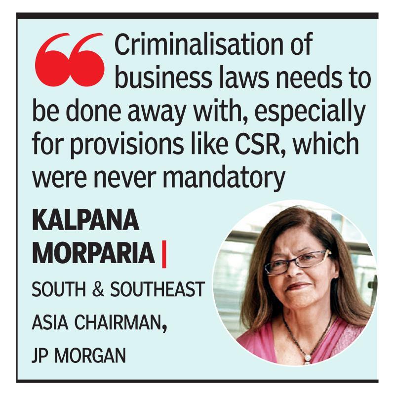 Criminalising biz laws worrying, says Morparia