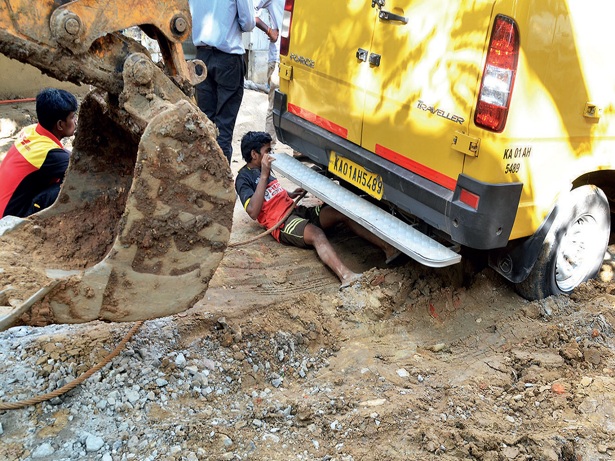 Photos In JP Nagar’s Dollars Colony, BWSSB has left behind a trail of