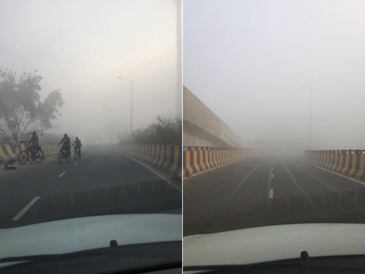 dense fog in Noida