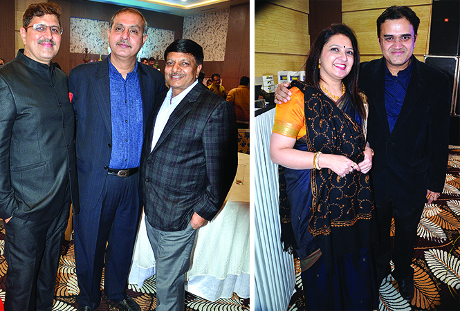 (L) Pawan Chaddha, Saket Oberoi and Satyasheel Shukla (R) Prachi Mishra and Piyush Mishra (BCCL/ IB Singh)