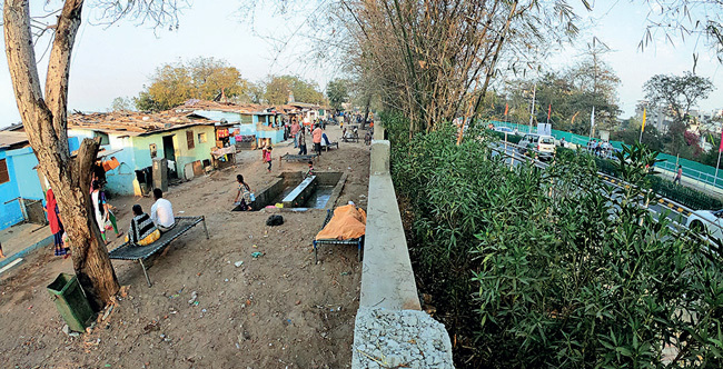 The controversial ‘Wall Street’ of Ahmedabad that the municipal corporation denies to have erected for Donald Trump extravaganza