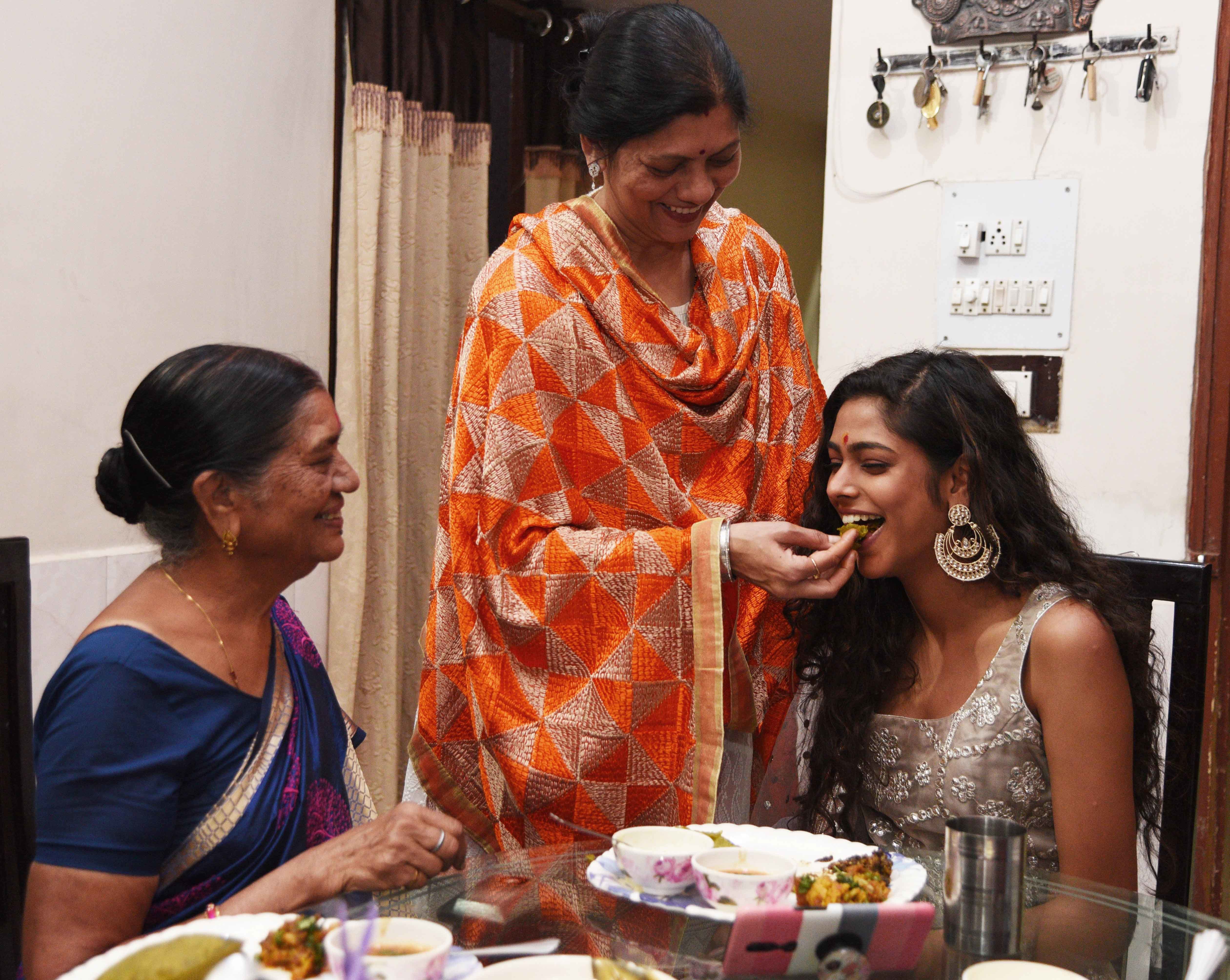 Being treated to ghar ka khana with mother and maternal grandmother_edit