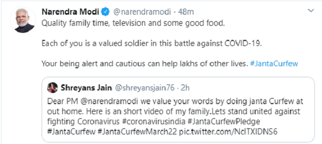Modi new tweet