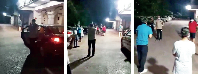 Neighbours greeted Kaushik Badani, 59, with applause after he returned home from hospital after 19 days