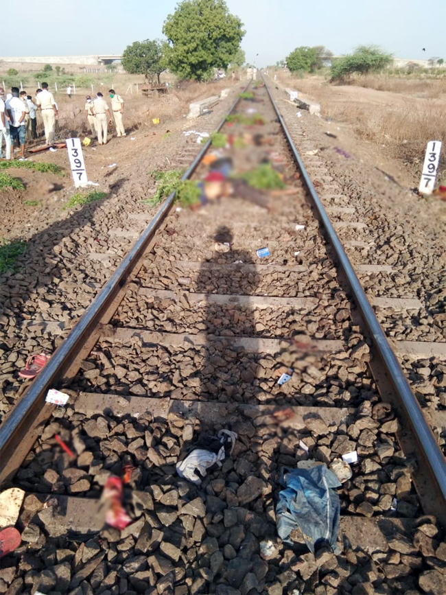 The stretch near Aurangabad, where 16 migrants were crushed by a train