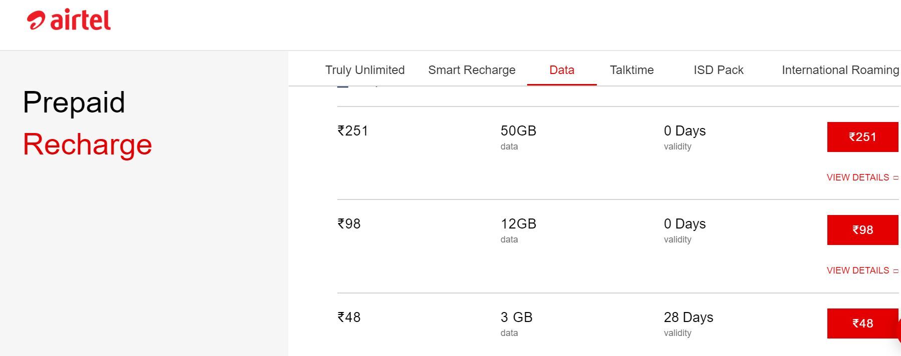 Airtel Unlimited Data Plans Prepaid 4g Maharashtra