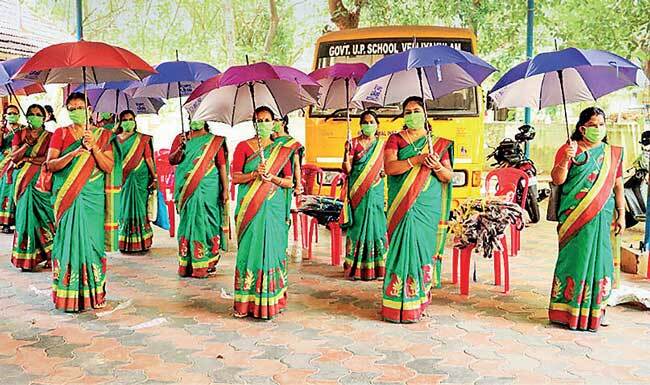 Gram panchayat members in Manchar (top Left) felt worried as markets were getting quite crowded; then, they chanced upon the unique campaign in Alappuzha district of Kerala (above)