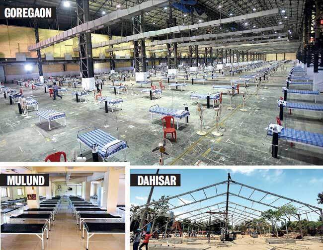 In Goregaon nearly 2,600 beds are ready; Dahisar and Mulund and Byculla will also get around 2,000 beds each; PICS: NILESH WAIRKAR AND RAJU SHINDE