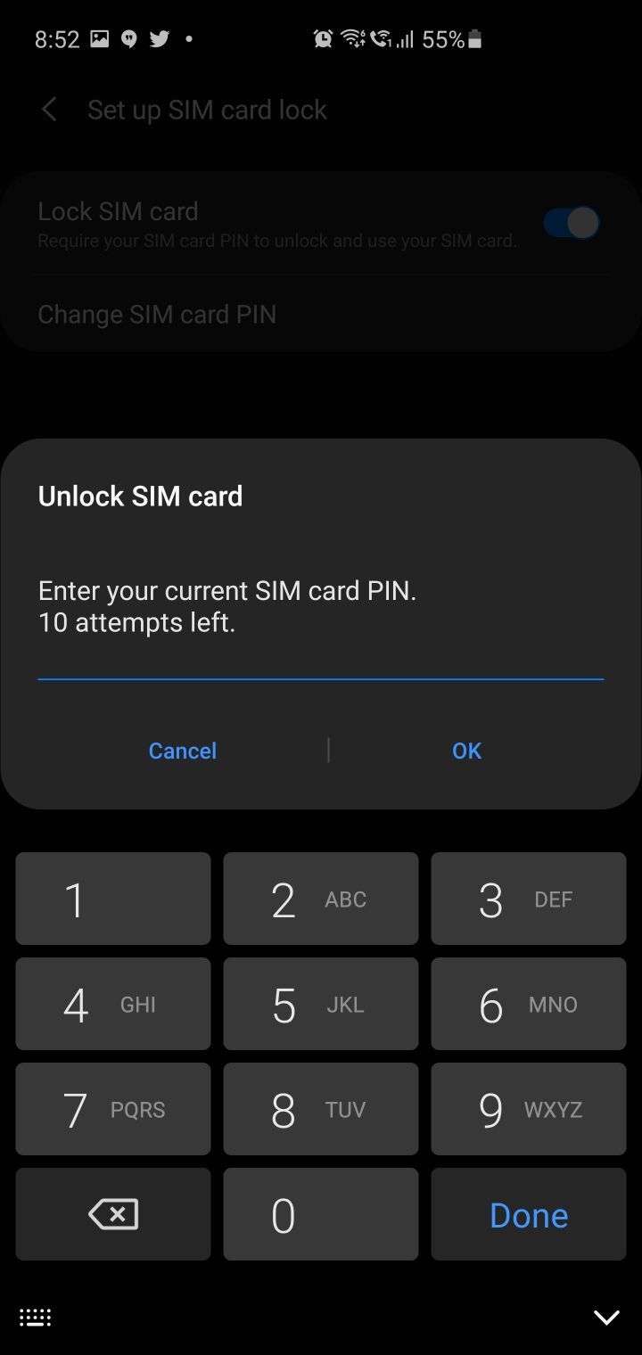 verizon default sim pin