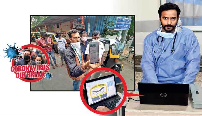 Dr Kshirsagar (R), who is helming the campaign, has a catchy logo for it (inset); he is rallying auto drivers statewide via WhatsApp (above) to join online protests as they cannot take to the streets