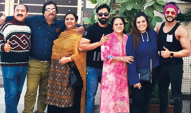 Actor and anchor Uday Rajveer Singh (far right) with his family at their Delhi home