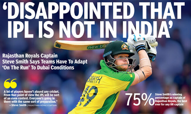 Conditions In Dubai Quite Similar To India Says Rajasthan Royals Skipper Steve Smith Cricket News Times Of India