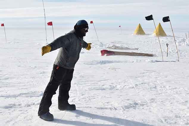 Anandakrishnan during his field experiments in Antarctica, a region he has studied for decades and where a glacier is named after him