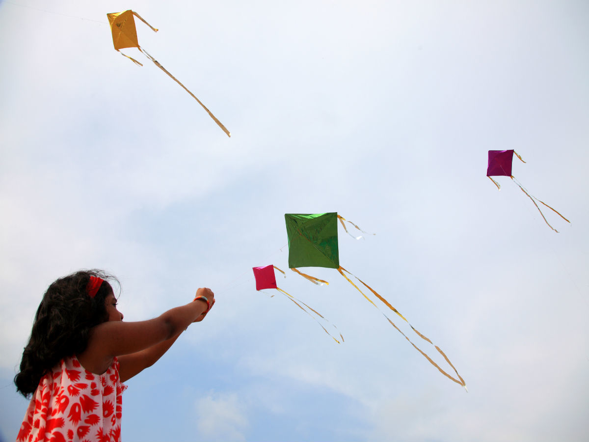 indian flag kites flying