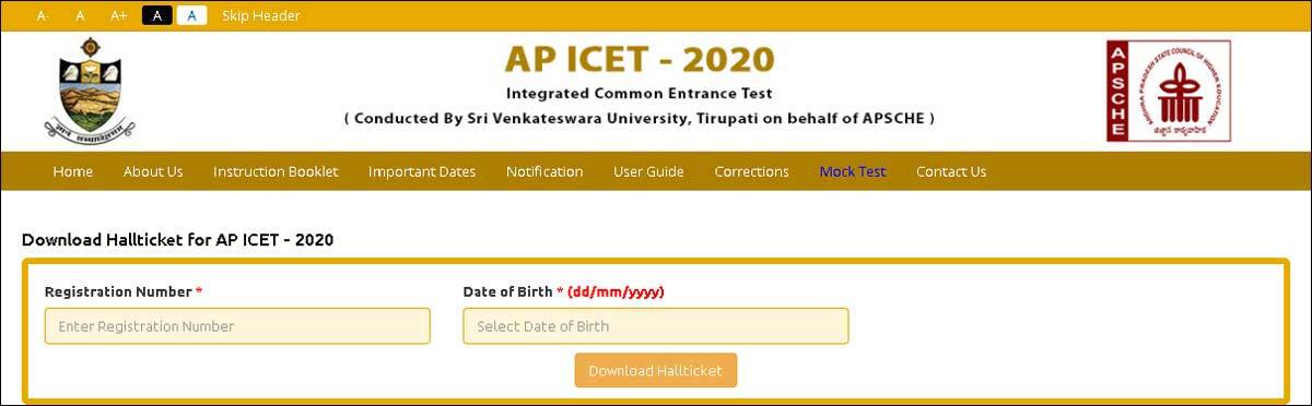 AP ICET Hall Ticket 2020 released