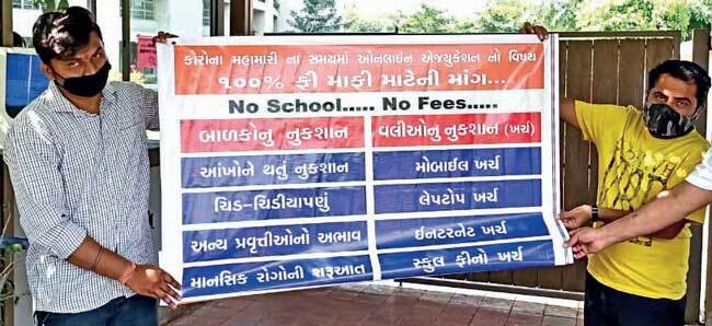Protesting parents claim management did not open the school door