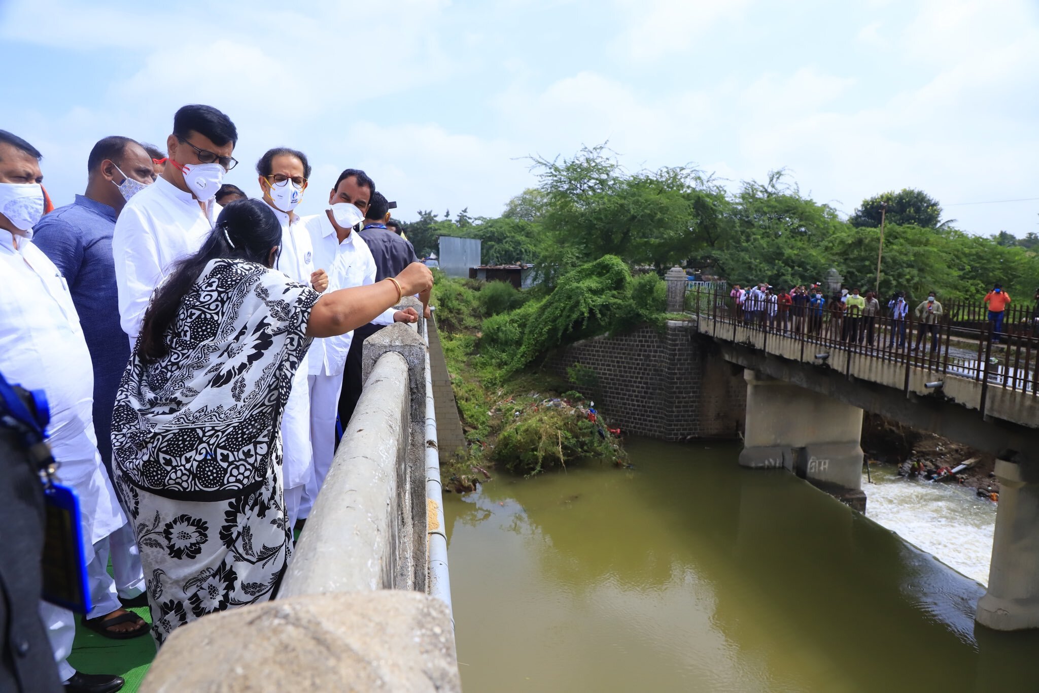 CM Thackeray visiting flood affected areas.