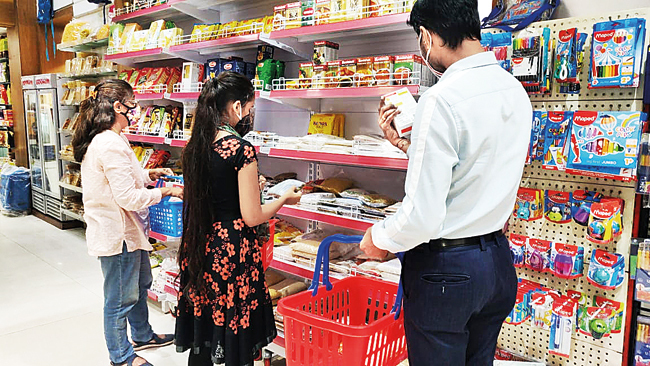 The lower floors of at Roopam in Dhobi Talao now stock everything from groceries, cakes and pastries to stationery and household goods