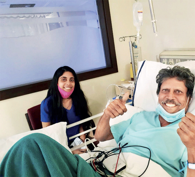 Kapil Dev was seen admitted to a Delhi hospital after a heart attack