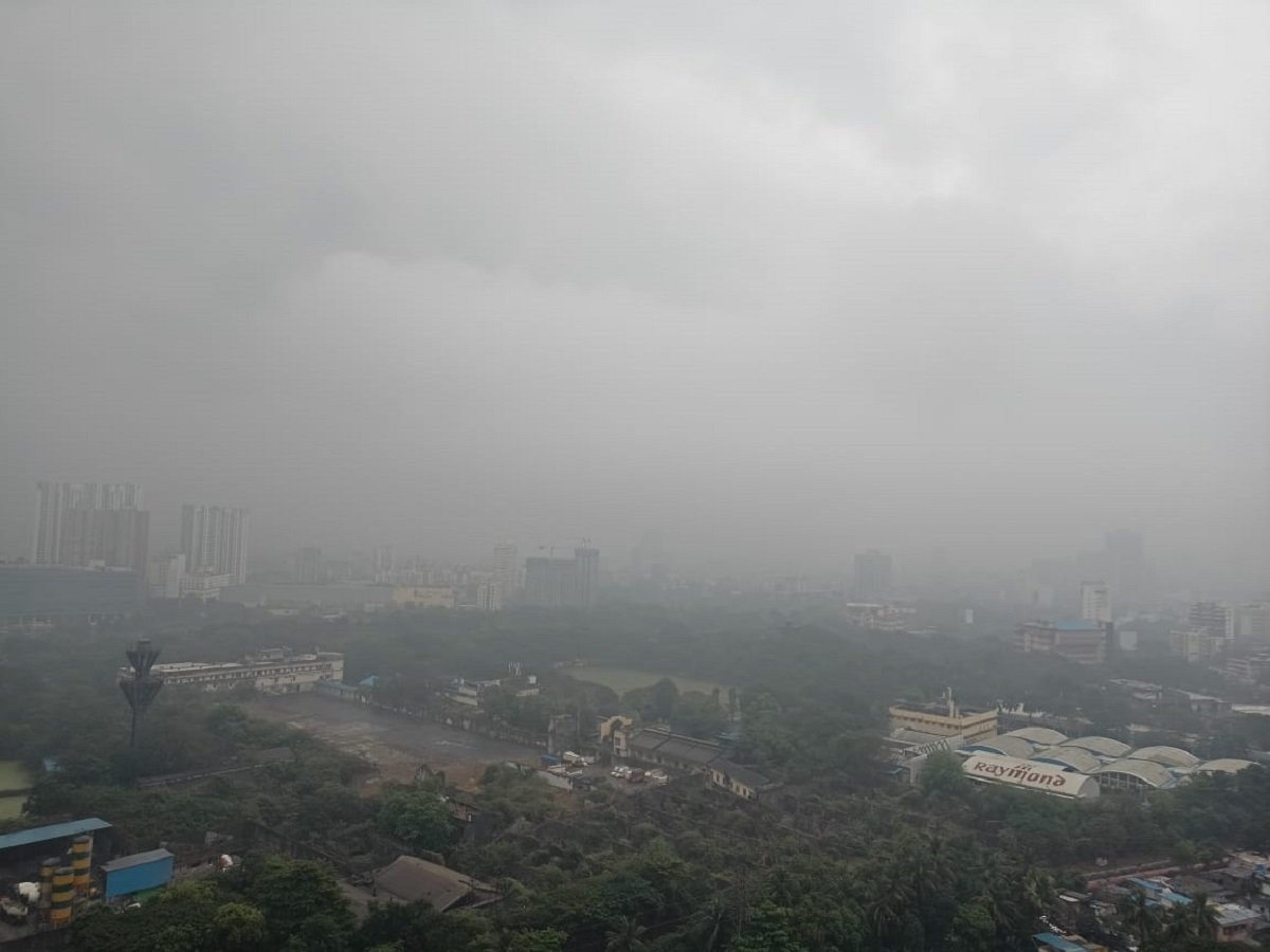 Cloudy sky over Mumbai and surroundings.