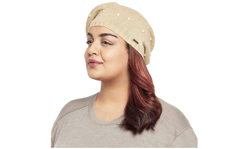 Beret with pearl embellishments