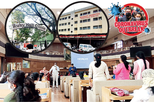 On Tuesday, a detailed discussion was held between PMC officials and doctors from various hospitals that will host the drive, such as Ruby Hall Clinic and Bharati Hospital (inset)