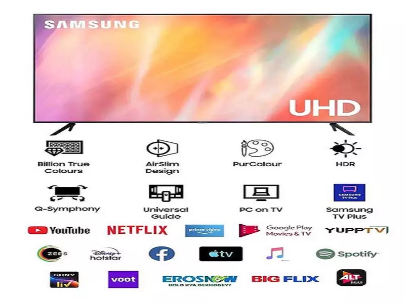 Samsung 138 cm (55 Inches) Smart 4K Ultra HD LED TV Crystal UA55AUE60AKLXL (2021 Model, Black).