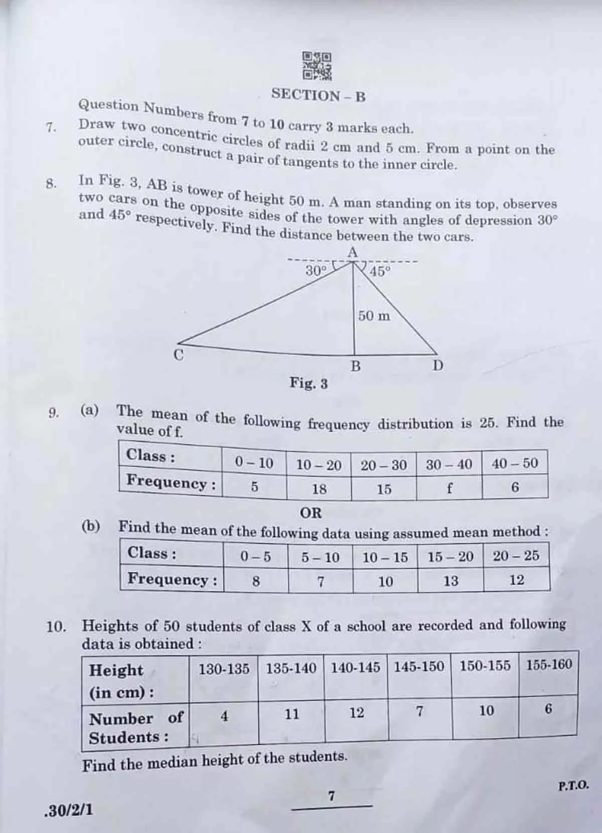 CBSE Class 10th Maths Paper 2022 Page 7