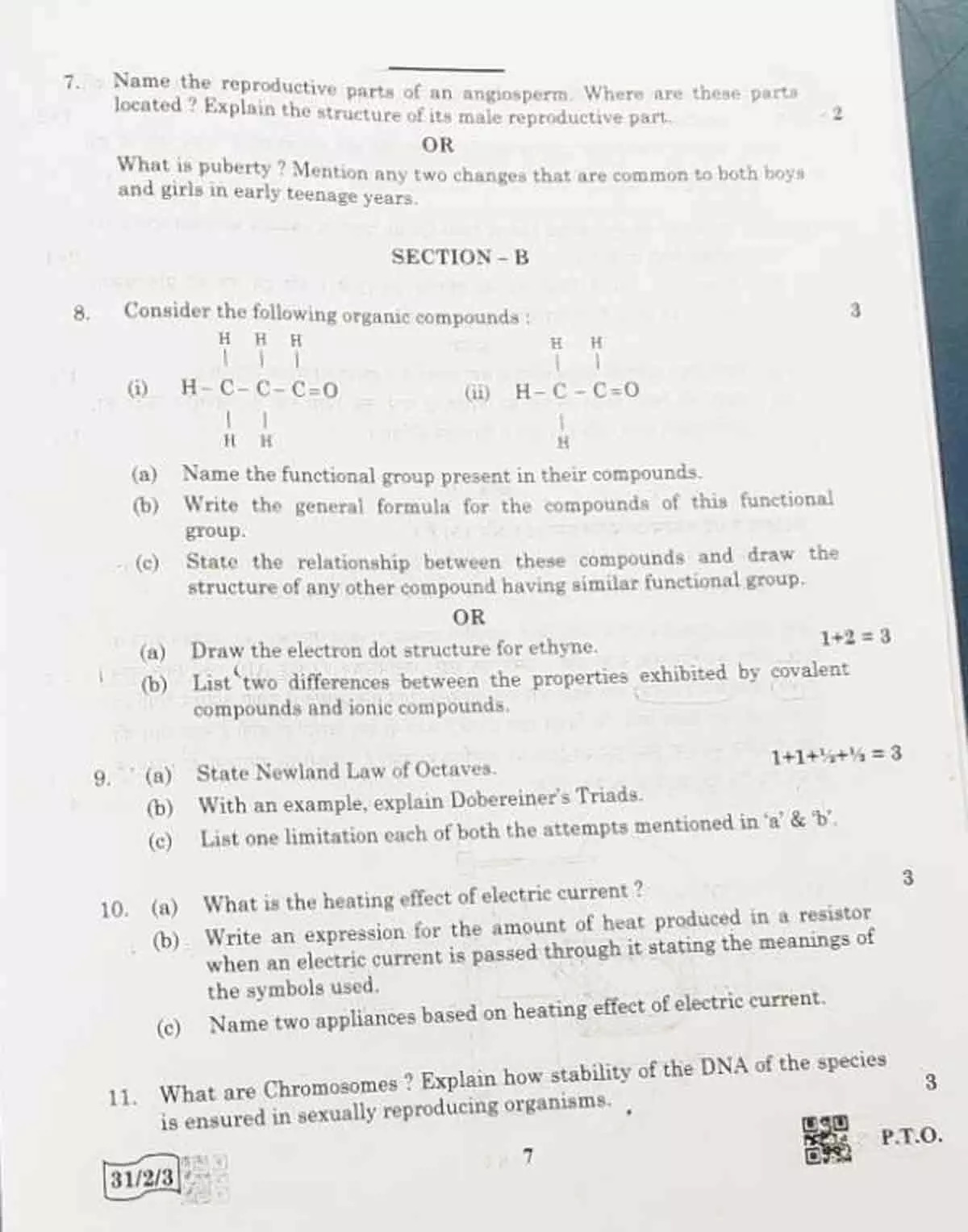 Class 10 science paper 2022-7a