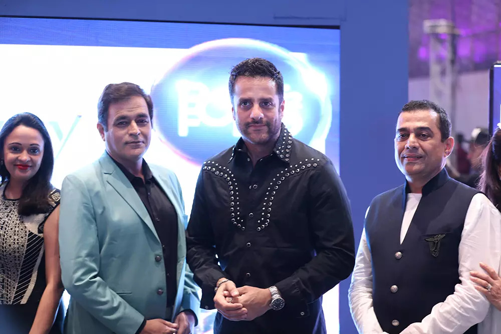 (L-R) Aditi Srivastava, President - Pearl Academy; Sharad Mehra, Chairman - Creative Arts Education Society;  Actor Fardeen Khan; Shaahid Amir fashion designer