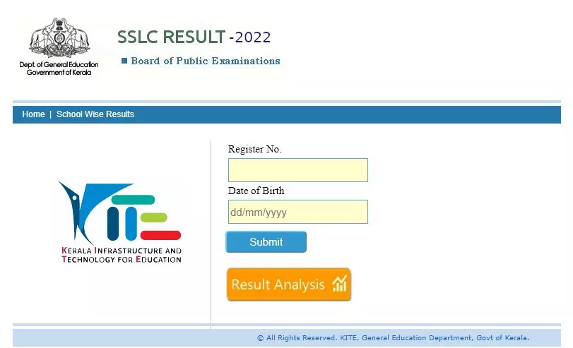 Kerala SSLC Result link