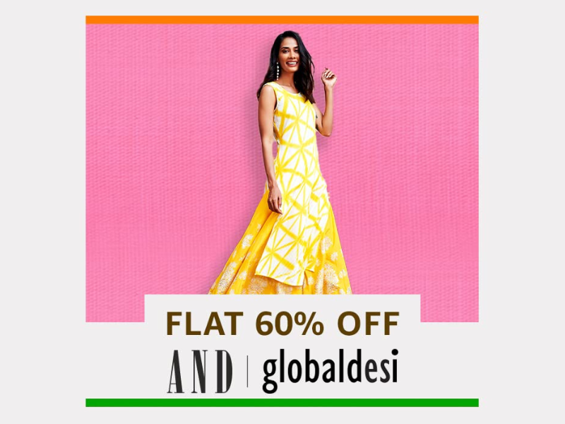 Flat 60% off on designer brands for women like AND, Global Desi and more.