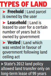 State amends land policy to allot plots on freehold basis