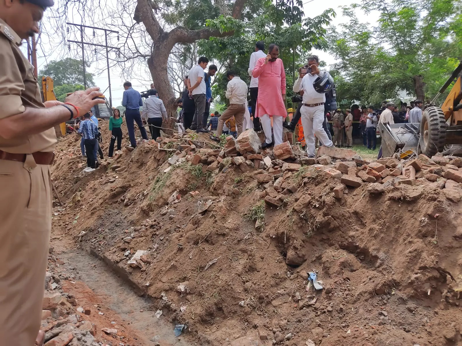 Noida society wall collapse