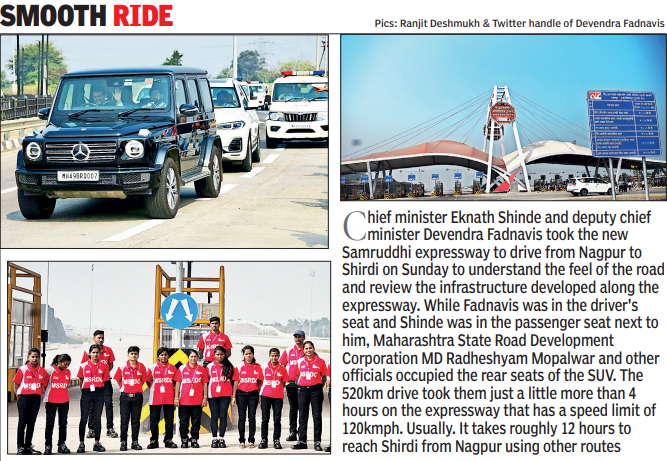 Fadnavis &amp; Shinde take Samruddhi to cover 520km in less than 5 hours